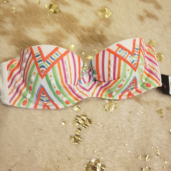 Victoria's Secret Other - NWT Victoria's Secret 32B White Beaded Bandeau Top